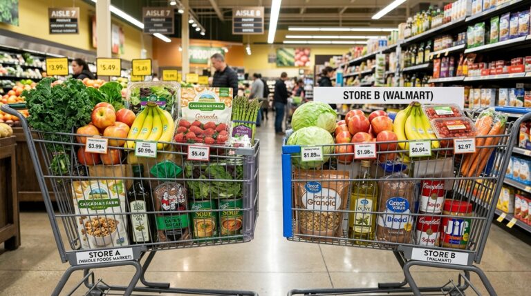 Aldi vs Walmart groceries price comparison 2026