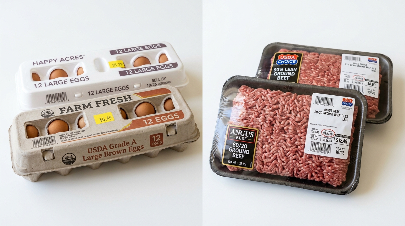 Walmart vs Aldi prices eggs and meat comparison