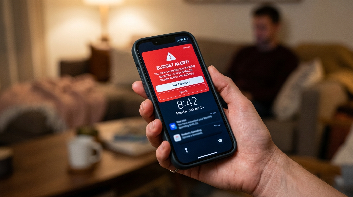free spending tracker — overspending alert notification on phone