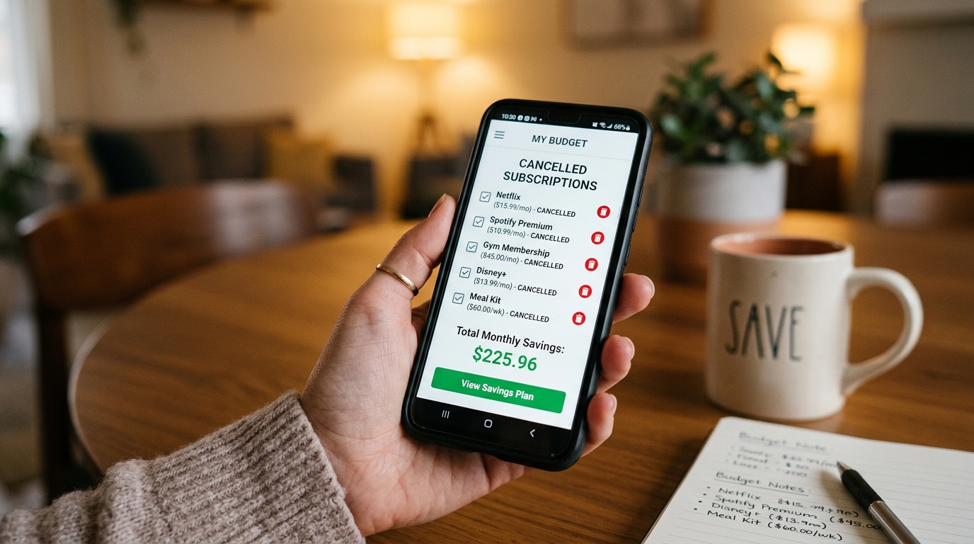 how to start a budget with no money — canceling subscriptions on phone to free up cash