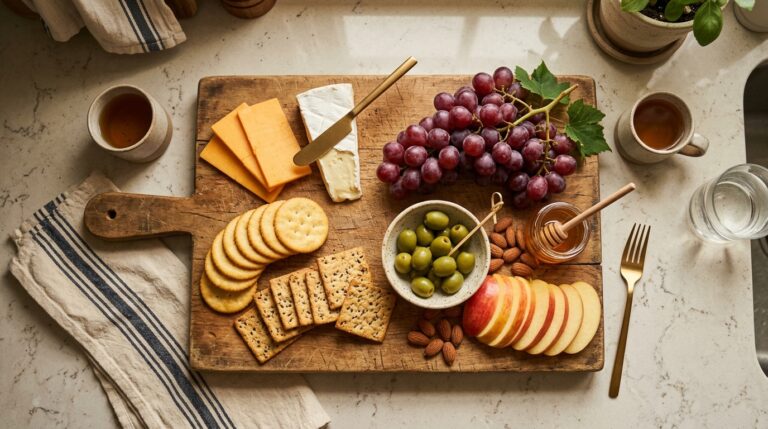 cheap girl dinner ideas plate on a kitchen counter