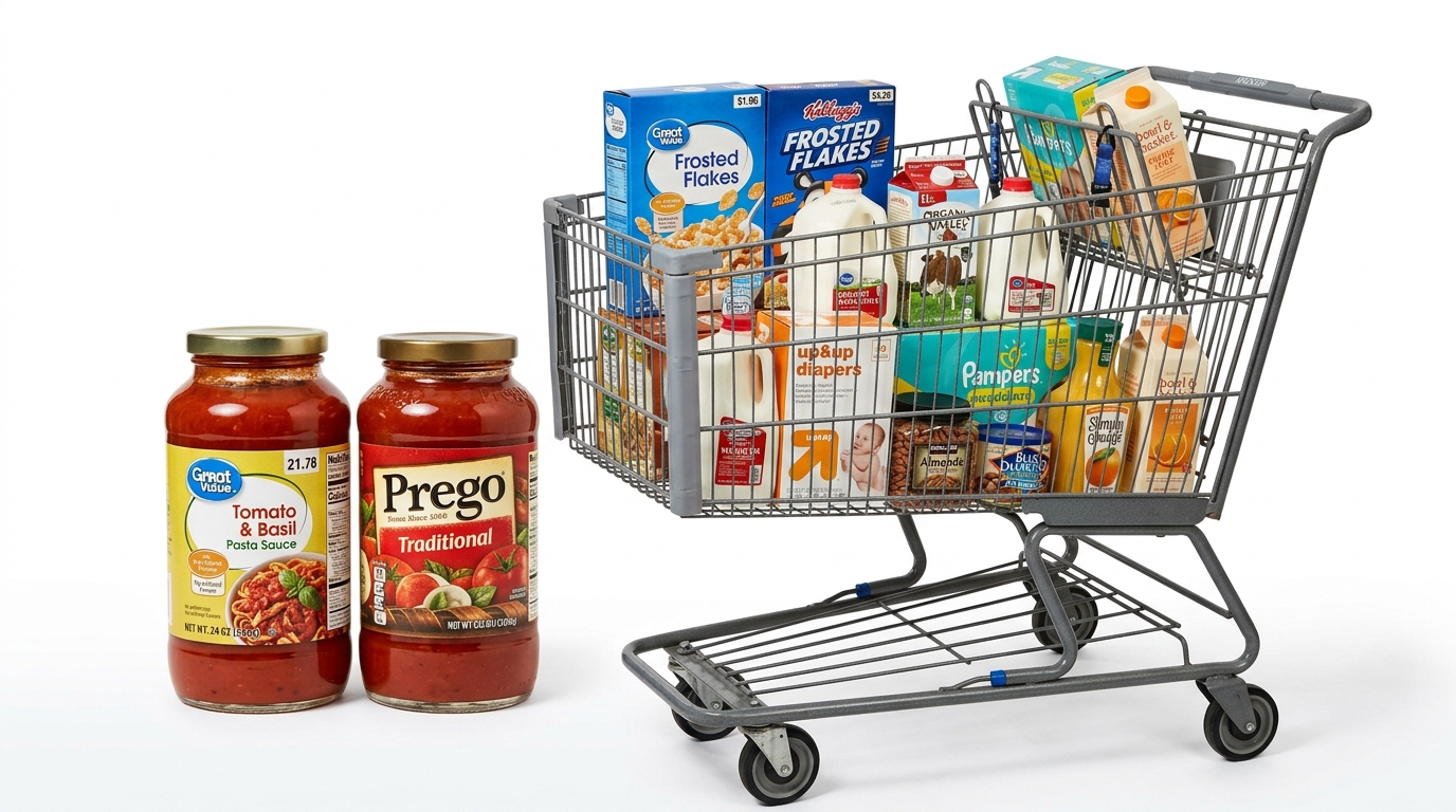 reduce grocery bill — choosing store brand staples