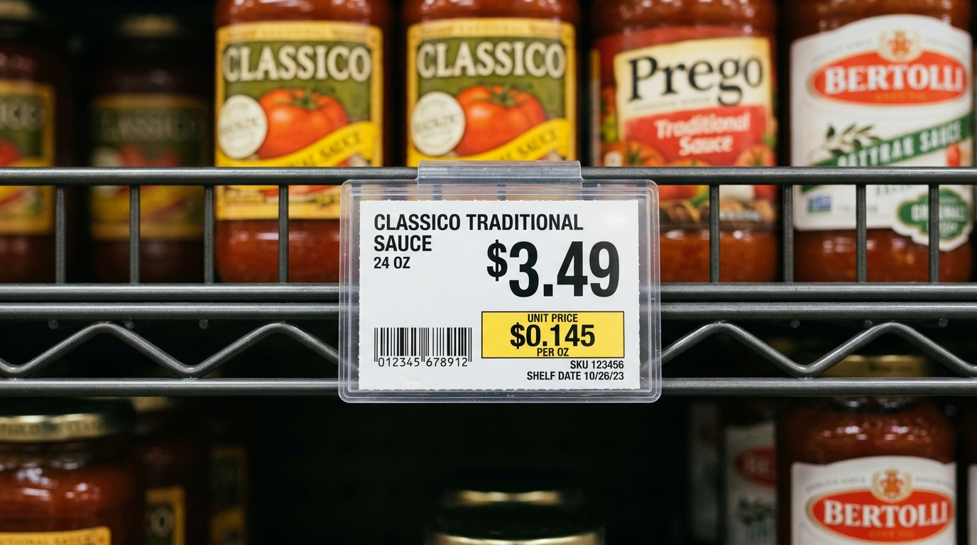 save on food without couponing — reading unit price tags