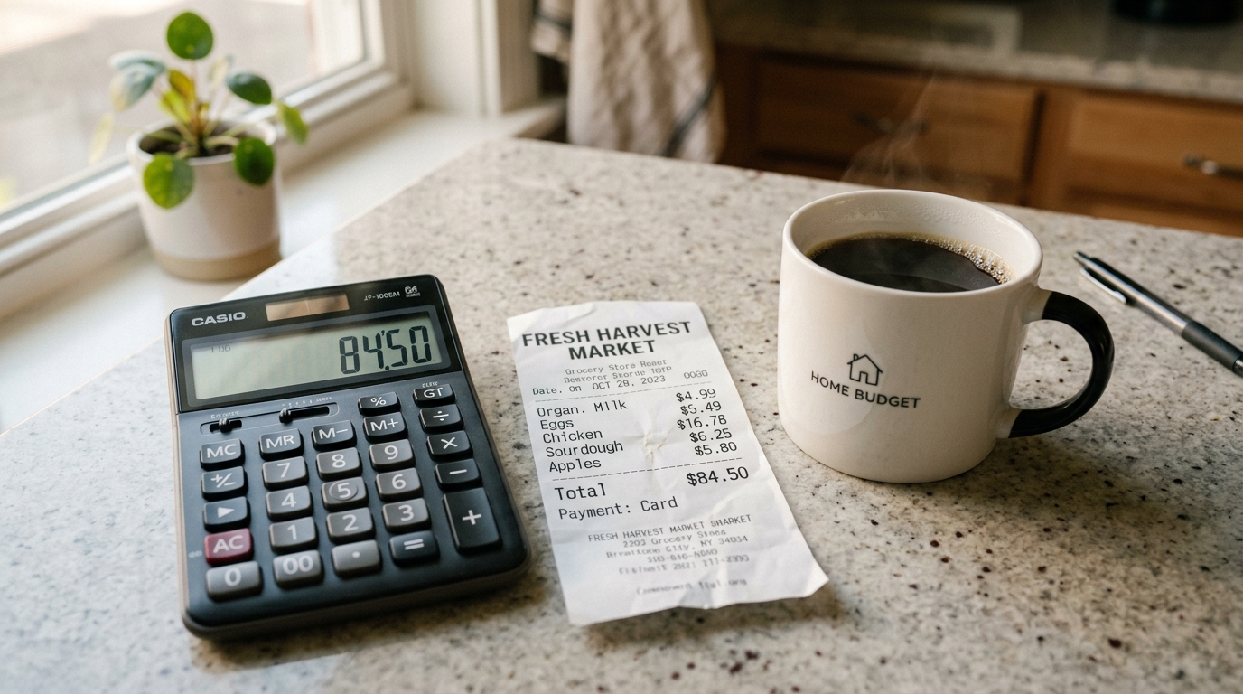 grocery budget for one person — calculating a monthly food target