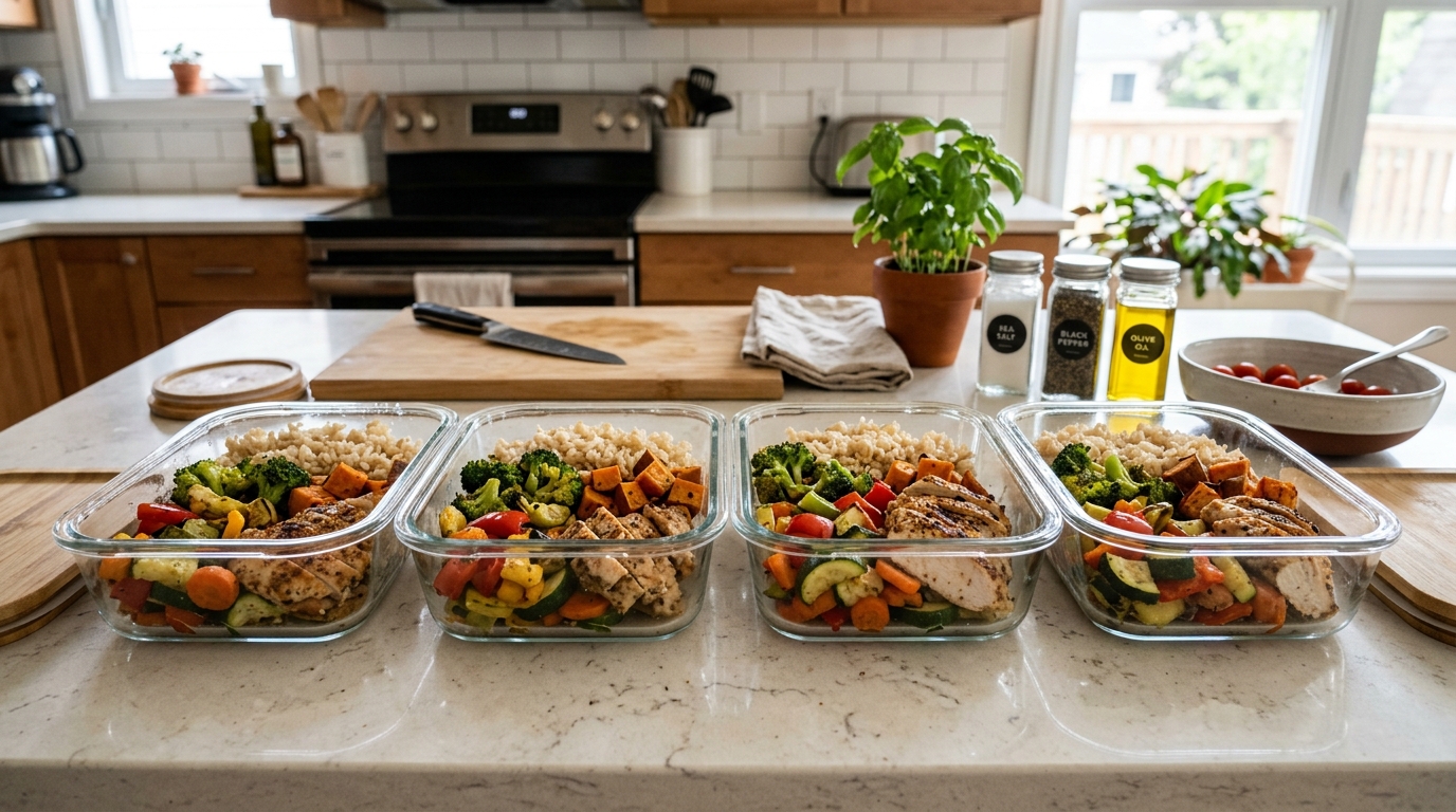 meal planning budget — portioned meals for one person