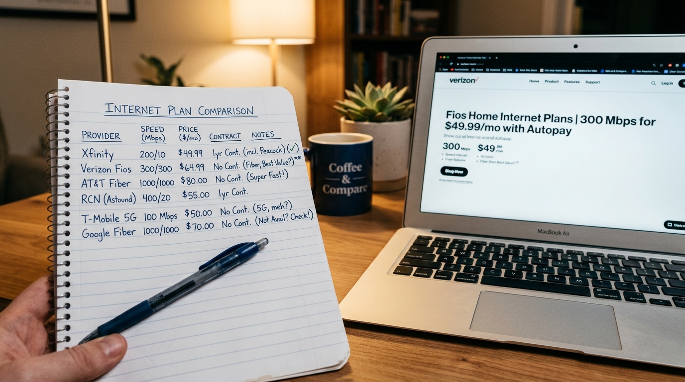 lower internet bill tips — comparing competitor internet prices before negotiating