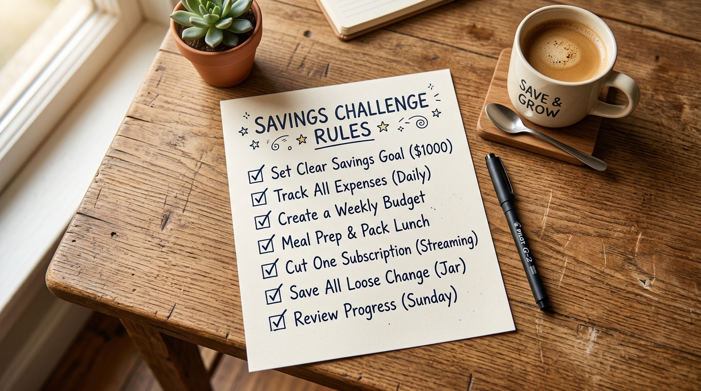 no spend challenge rules checklist for 2026
