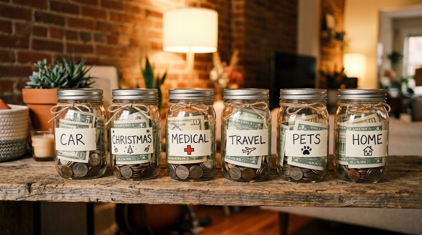 sinking funds beginners 7 starter categories jars