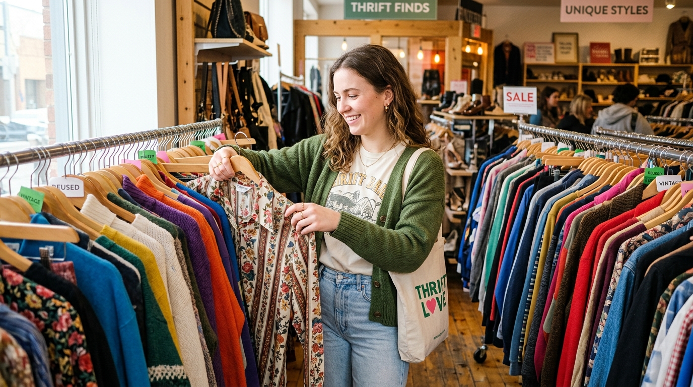 start capsule wardrobe cheap — shopping secondhand for affordable minimalist fashion