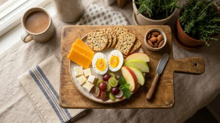 10 Effortless Girl Dinner Ideas That Are Cheap & Easy (2026) girl dinner ideas — balanced snack plate with protein, carbs, and fruit