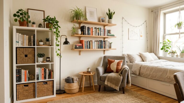 IKEA hacks for small apartments — organized tiny studio