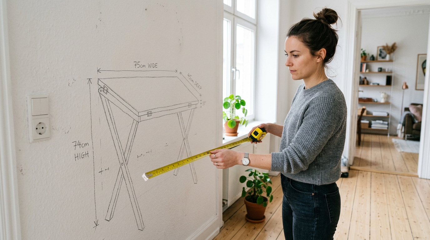compact furniture apartment 2026 — measuring before buying space-saving furniture
